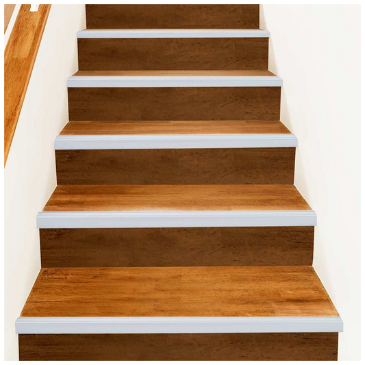 Stair Nosing Silver 67x3.5x3cm Aluminium L-Shape Indoor Anti-Slip Edge Longlife