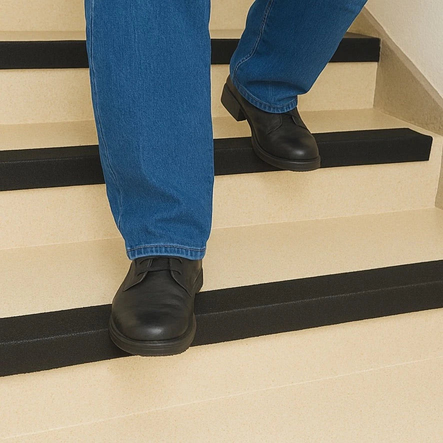 GRP Stair Tread Nosing Heavy-Duty Anti Slip Step Edge Protection - Black 55x55mm