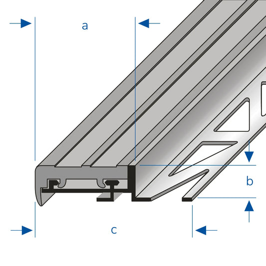 Aluminium Stair Nosing Profile for Tiles - Dural Durastep 2.5m Long x 11mm