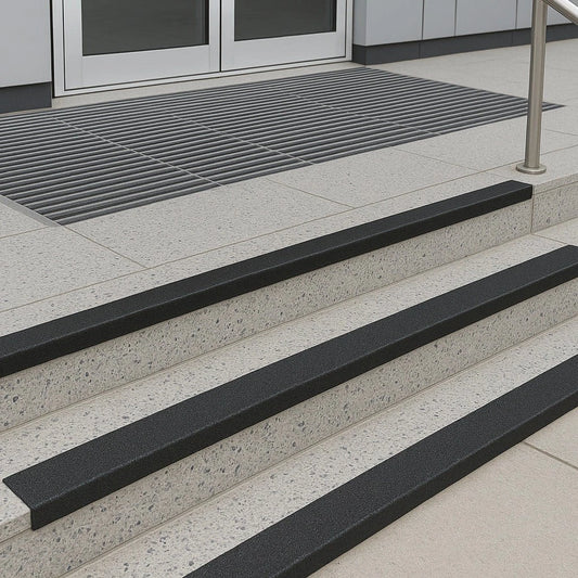 GRP Stair Tread Nosing Heavy-Duty Anti Slip Step Edge Protection - Black 55x55mm
