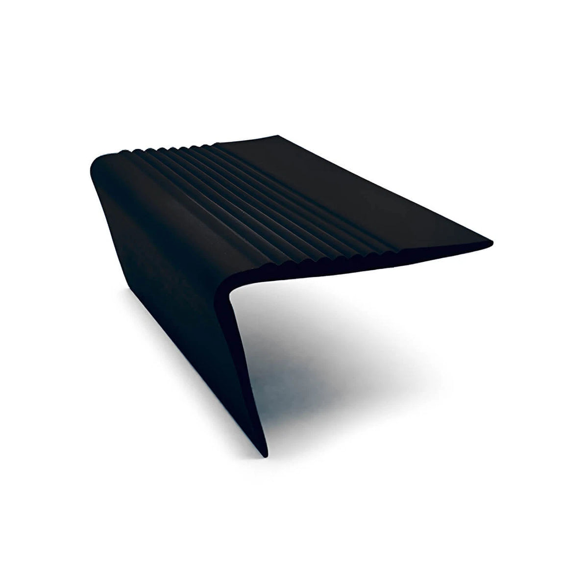 Stair Nosing PVC 65mm x 44mm Dolphin Grey Ribbed Slip-Resistant Flexible 2.75 m