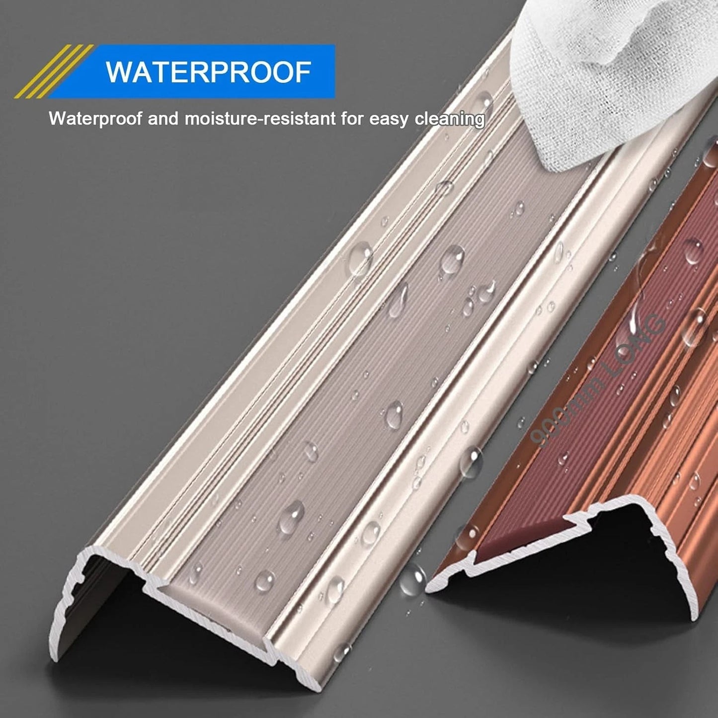 Stair Edge Nosing Trim - 900mm x 43mm x 28mm - (1 pc) Anti Non Slip Step Tread S