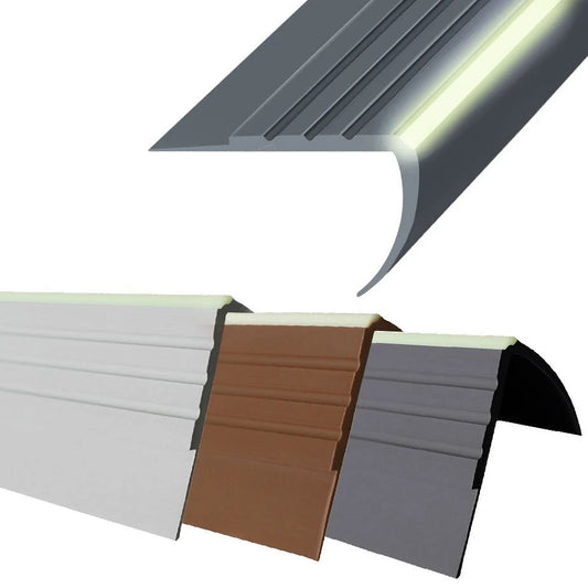 Stair Nosing Warning Rubber Angle Anti Slip Photoluminescent Element
