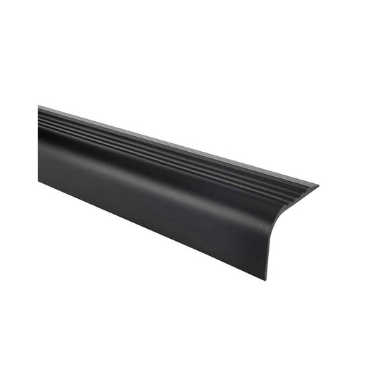 Stair Nosing Grey PVC 52x40mm 2.0m Self-Adhesive Anti-Slip Flexible Rounded Grip
