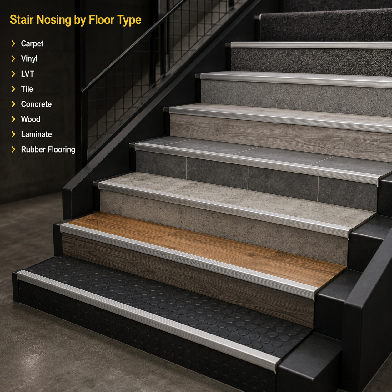 Stair Nosing by Floor Type