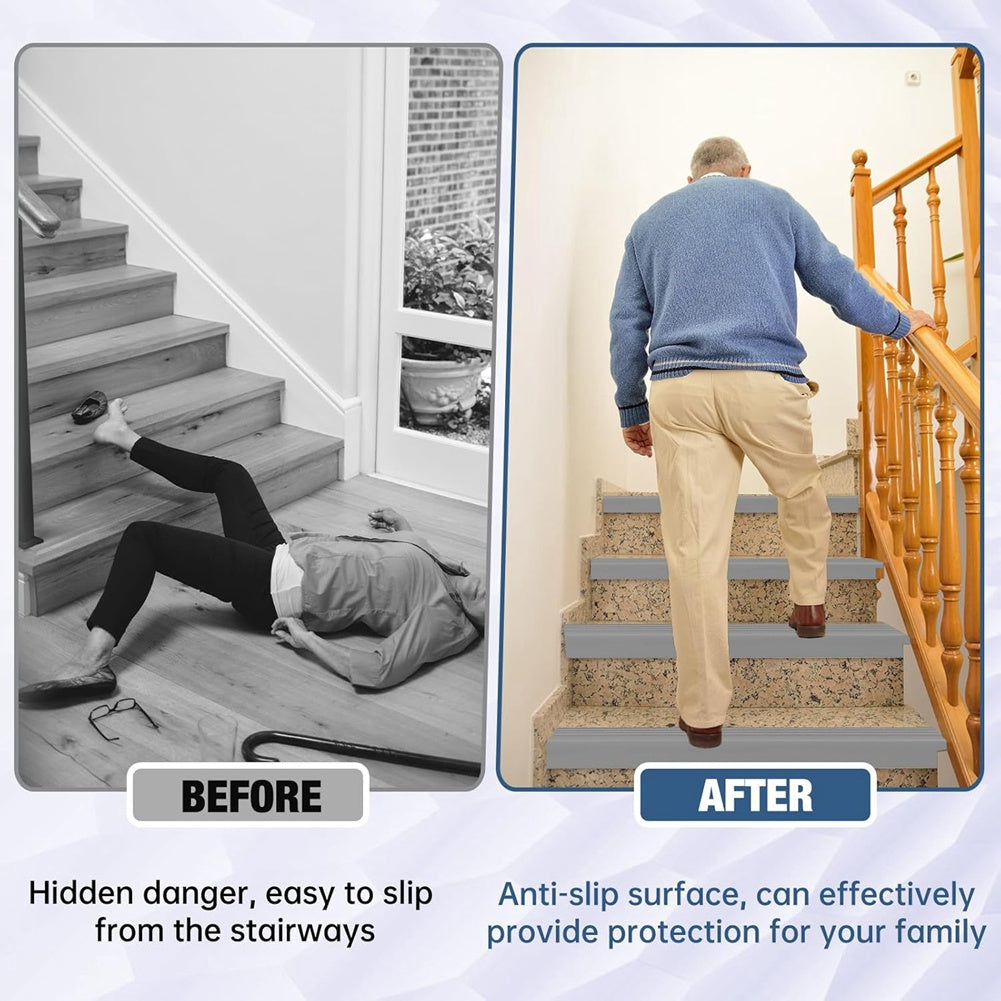 1X(Stair Edge Trim Self Adhesive Stair Nosing Molding Trim Non-Slip Rubber7682