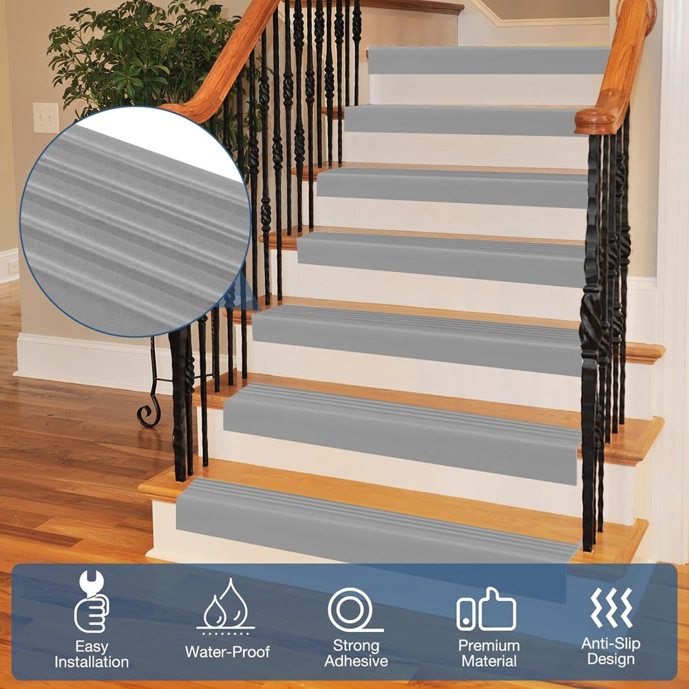 1X(Stair Edge Trim Self Adhesive Stair Nosing Molding Trim Non-Slip Rubber7682