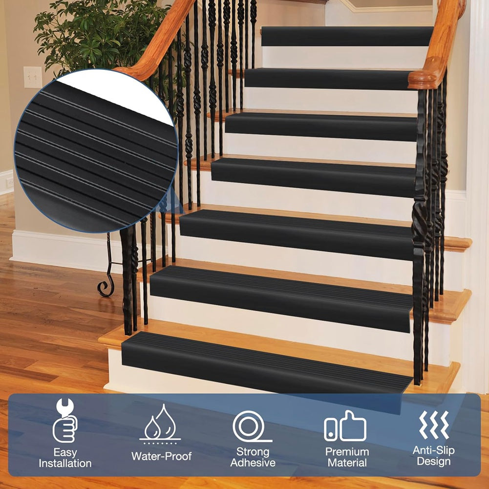 1X(Stair Edge Trim Self Adhesive Stair Nosing Molding Trim Non-Slip Rubber7682