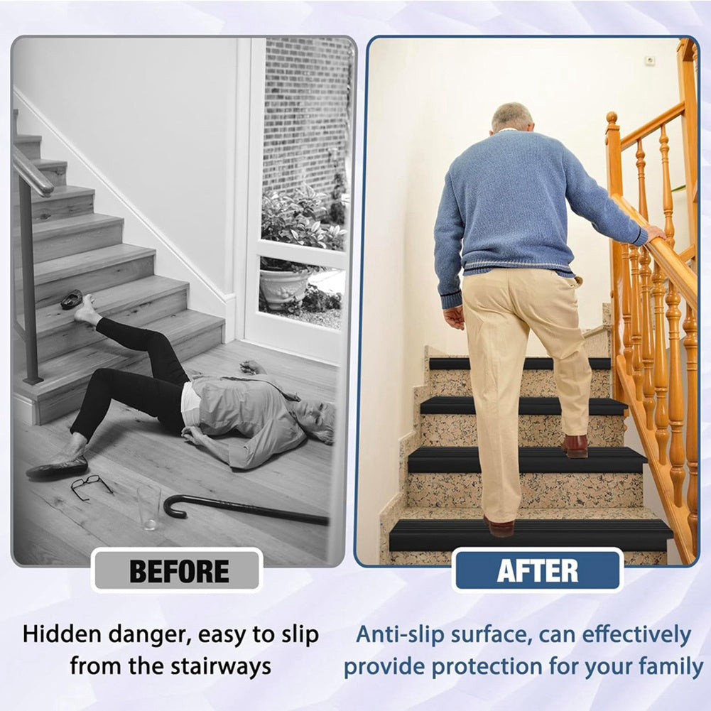 1X(Stair Edge Trim Self Adhesive Stair Nosing Molding Trim Non-Slip Rubber6007