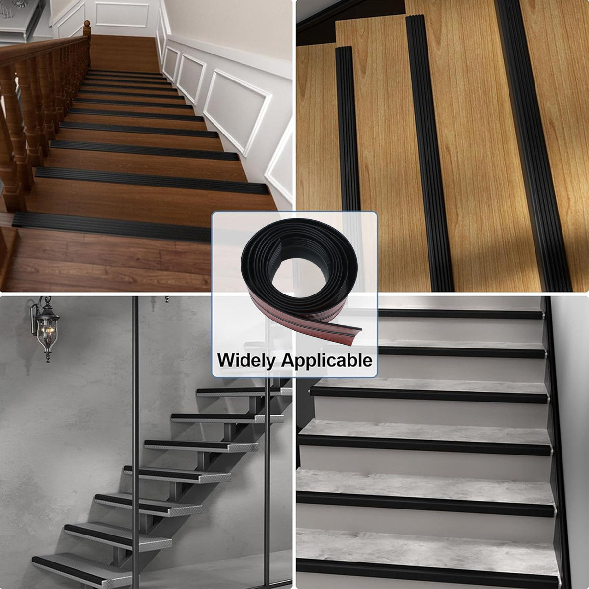 Non Slip Indoor Outdoor Stair Edge Protector 10FT Vinyl Rubber Material