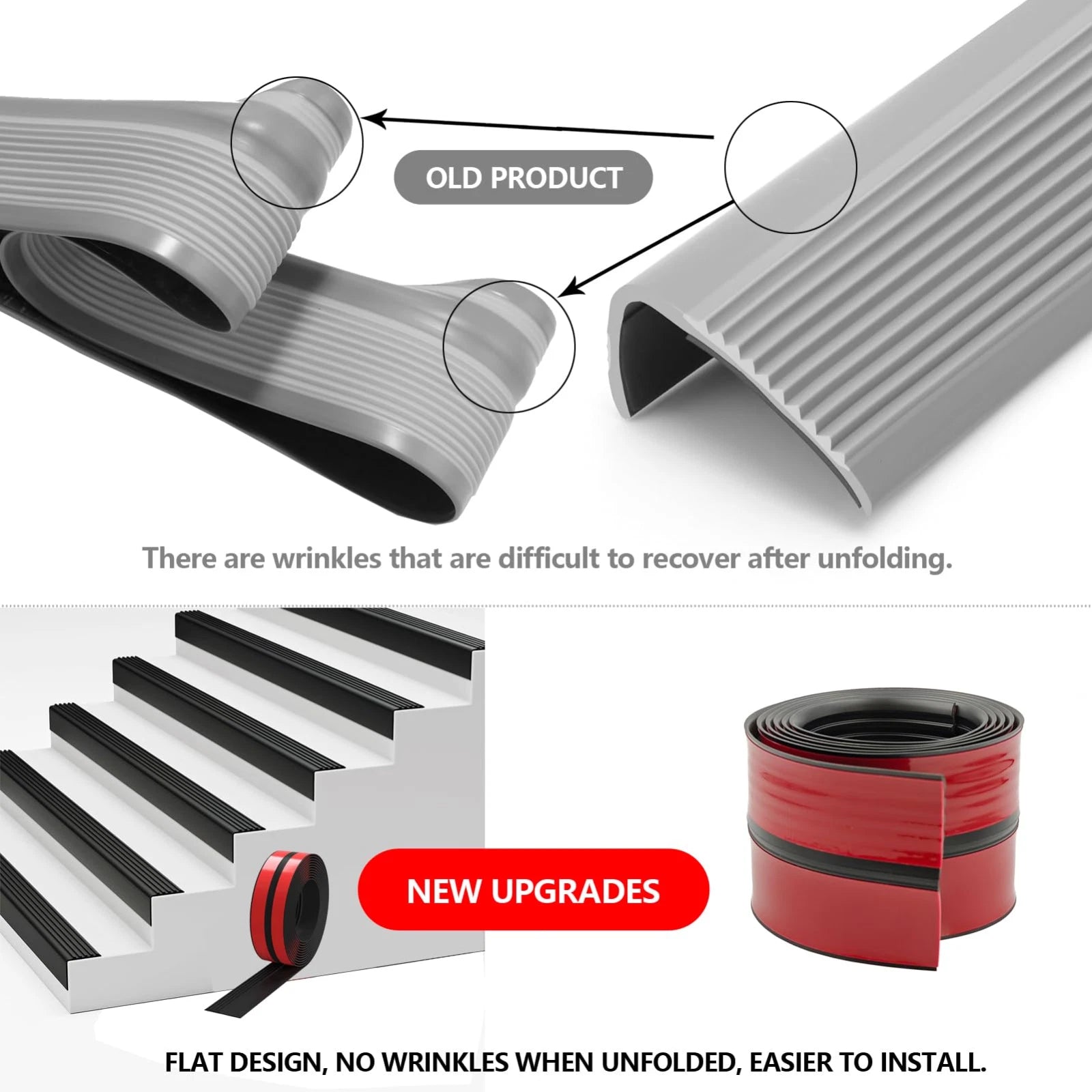Stair Anti Slip Nosing,Self Adhesive Flexible Rubber Angle Edging Strip 10METERS