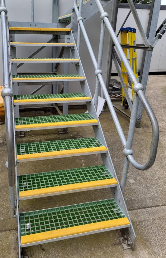 Non Slip Gritted Stair Nosing 55 x 55 x 4mm - Yellow Stair Edging - Cut to Size