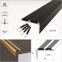 ALUMINIUM STAIR NOSING EDGE TRIM STEP NOSE EDGING NOSINGS FOR CARPET WOOD A37