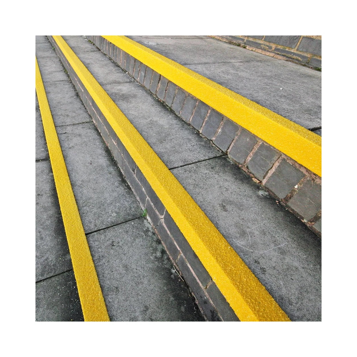 Stair Nosing GRP Black/Yellow 3m x 55x55mm Anti-Slip Chamfered DDA Compliant ISO