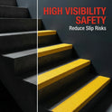 Heavy Duty GRP Stair Nosing 55mm x 55mm Anti Slip Yellow Hazard Free Shipping