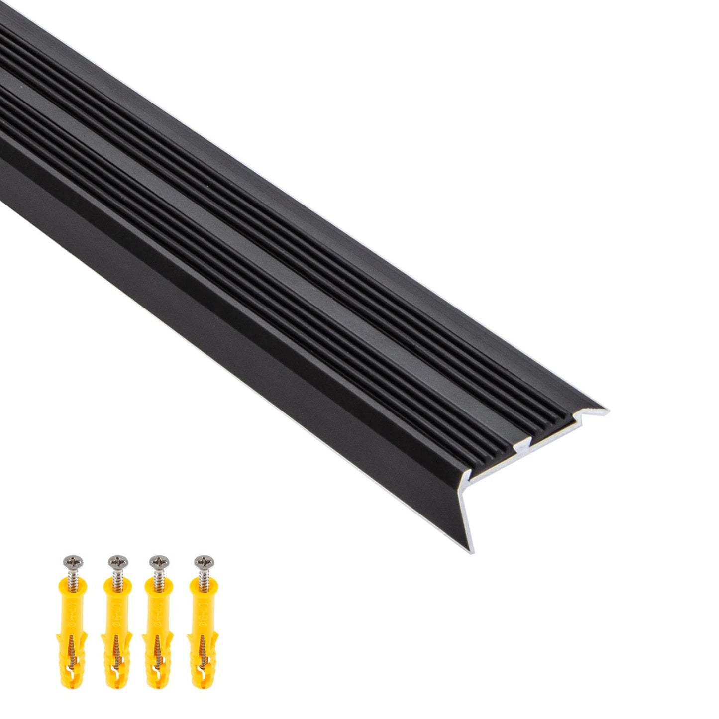900mm Aluminium Anti Slip Stair Nosing Edge Trim Carpet Laminate Black Silver