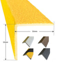Yellow Nosing Stair Tread Heavy Duty NonSlip Step Edge Protection - 55x55mm