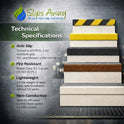 GRP Stair Tread Nosings Heavy-Duty Non-Slip Step Edge Protection - BROWN 55x55mm