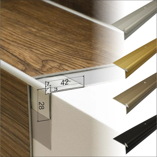 LVT 5mm Stair Nosing Aluminium Outer Corner Vinyl Flooring Edge Profile C29 Trim