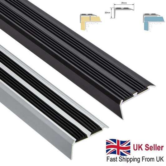 Aluminium Stair Nosing Edge Trim Step Nose Edging Nosings Carpet Silver