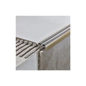 Stair Nosing Anodised Aluminium 35x19.5mm Champagne with Dual Black Rubber 2.0m
