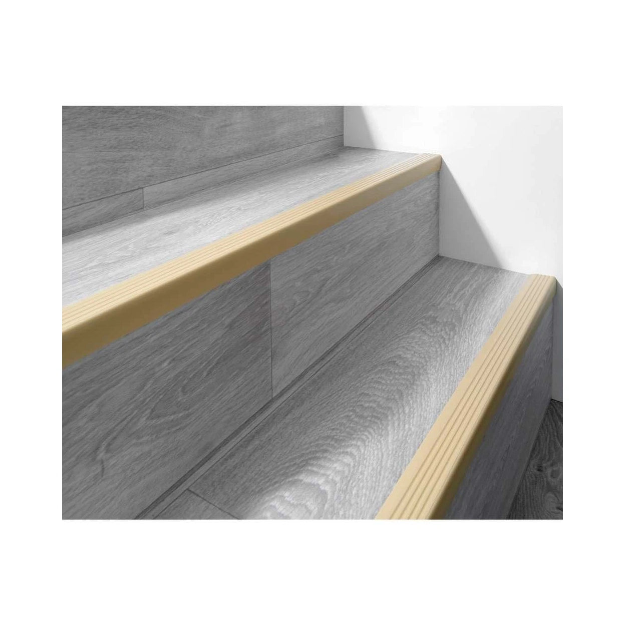 Stair Nosing Black PVC 40x25mm 1.2m Self-Adhesive Anti-Slip Ribbed Trim Durable