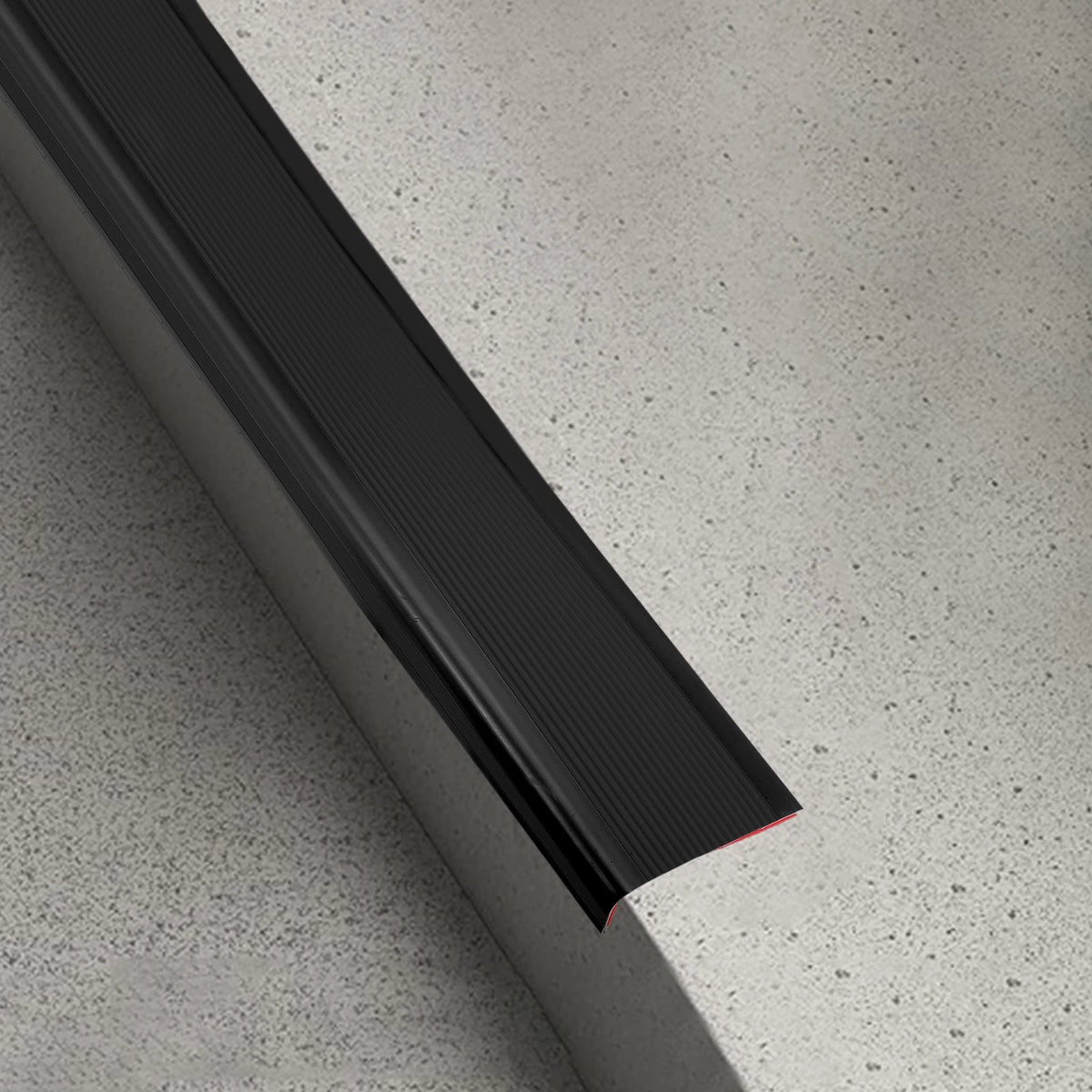 3.2Ft Stair Nosing, 3cm PVC L Shape Step Edges Protector, Black  