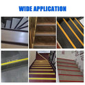 2M Bullnose Stair Anti Slip Nosing Self-Adhesive Vinyl 2M, Black With Grey
