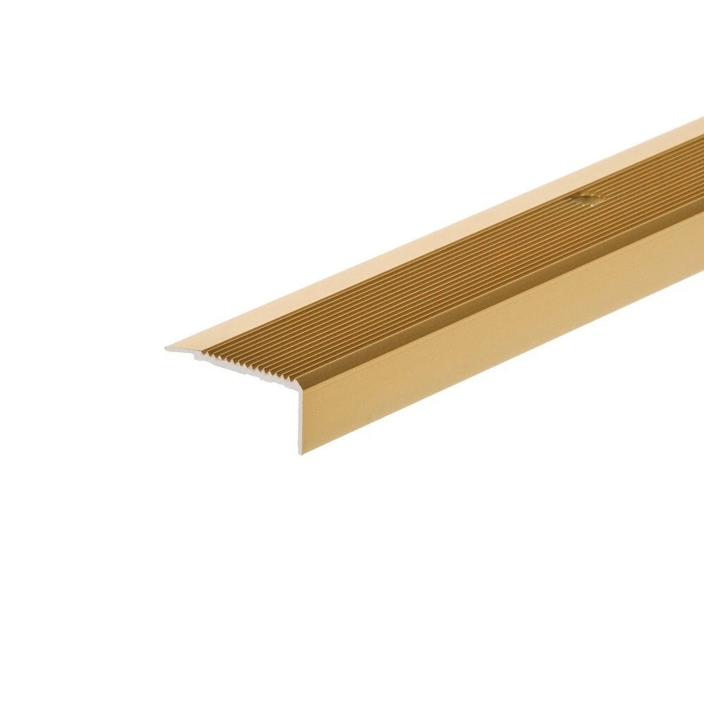 Stair Nosing Edge Trim Aluminium Step Stair Nose for Wood Carpet Grooved Finish