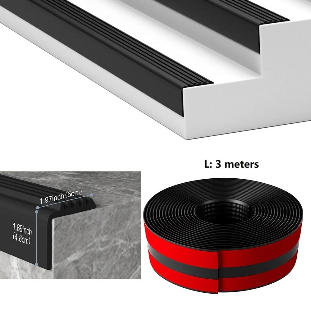 Vinyl Rubber Non Slip Stair Nose Molding 10FT Perfect for High Traffic Areas