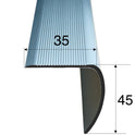 Aluminium Stair Nosing Bullnose Edge Trim Step Edging Anti Slip H28 2m long