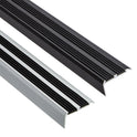 Aluminium Stair Nosing Edge Trim Step Nose Edging Carpet - Silver / Black