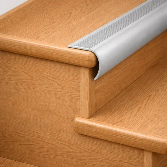 Aluminium Stair Nosing 35 × 45 mm Bullnose Edge Trim Anti Slip Step Edging 1M