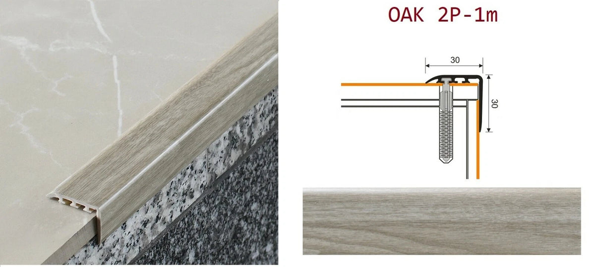Stair Nosing Edge Trim Step Nose Floor Edging For Carpet Laminate Floor-1m 30x30