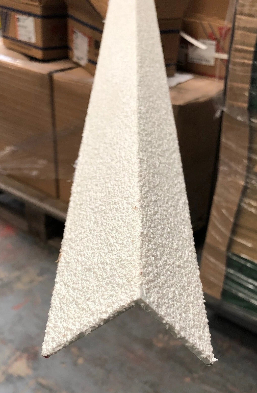 STAIR TREAD NOSING - 55mm X 55mm WHITE ANTI-SLIP HARD WEARING GRP