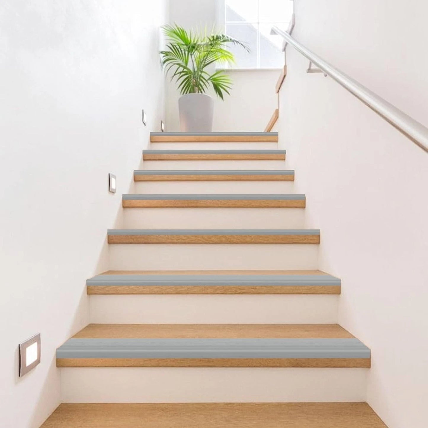 5M Grey Anti-Slip Stair Nosing Trim 70mm Overall 40x20mm Edge