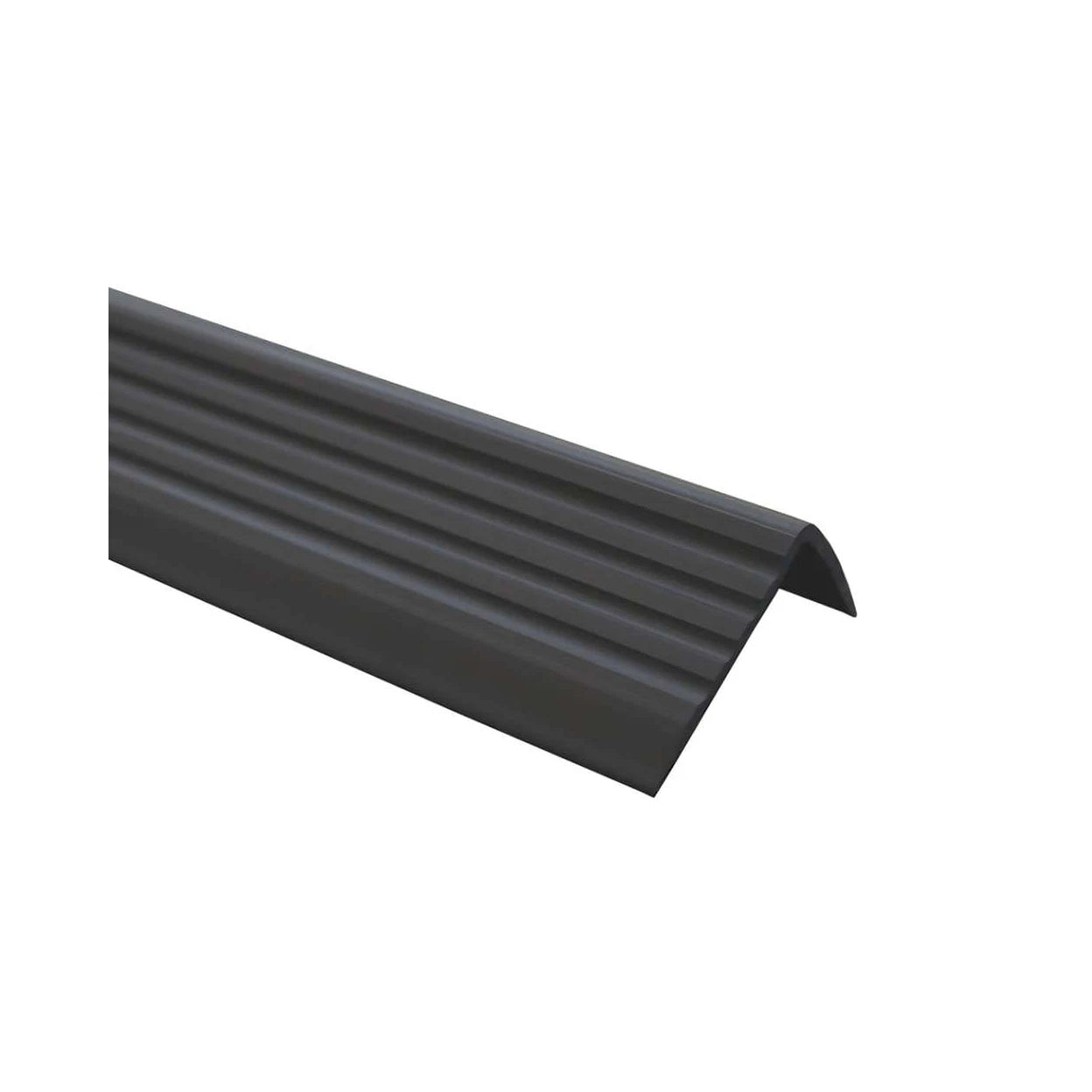Stair Nosing Black PVC 40x25mm 1.2m Self-Adhesive Anti-Slip Ribbed Trim Durable