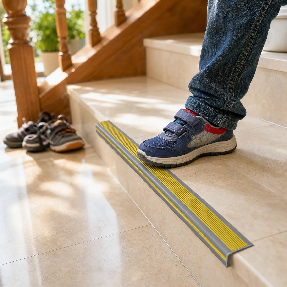 Self Adhesive Stair Edge Protector Anti Slip PVC Stair Nosing, for Tile Steps