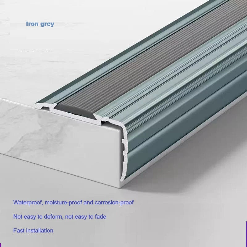 Stair Nosing Edge Trim Strips Aluminum Alloy Step Protector 0.9M tion grey