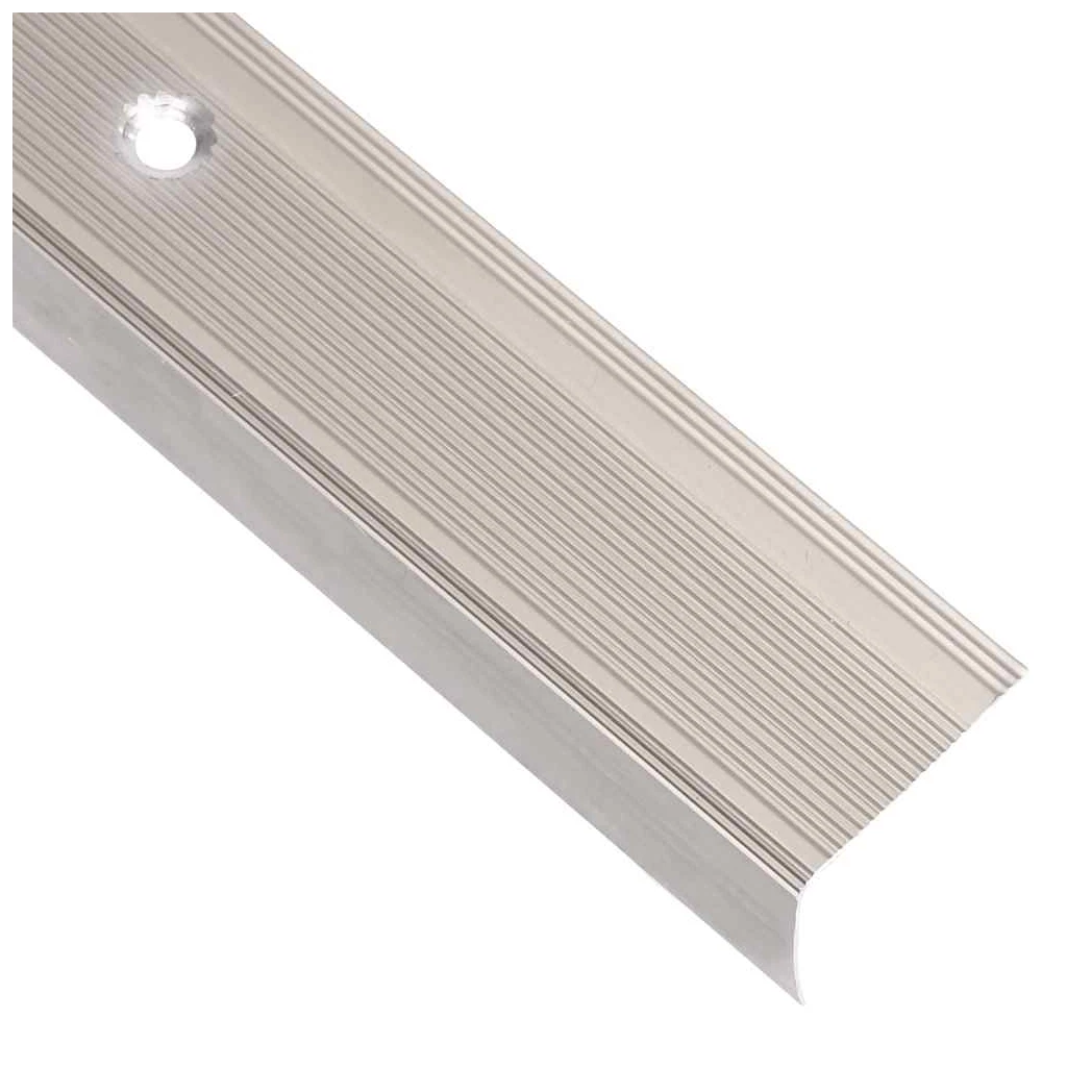 Stair Nosing L-Shape 5pcs 90cm Champagne Aluminium Anti-Slip Insert Pre-Drilled