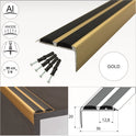 ALUMINIUM STAIR NOSING EDGE TRIM STEP NOSE EDGING NOSINGS FOR CARPET WOOD A37