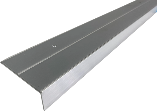 Aluminium Anti-Slip Stair Nosing Heavy Duty Step Edge Trim Grey 85x32mm –3.22m