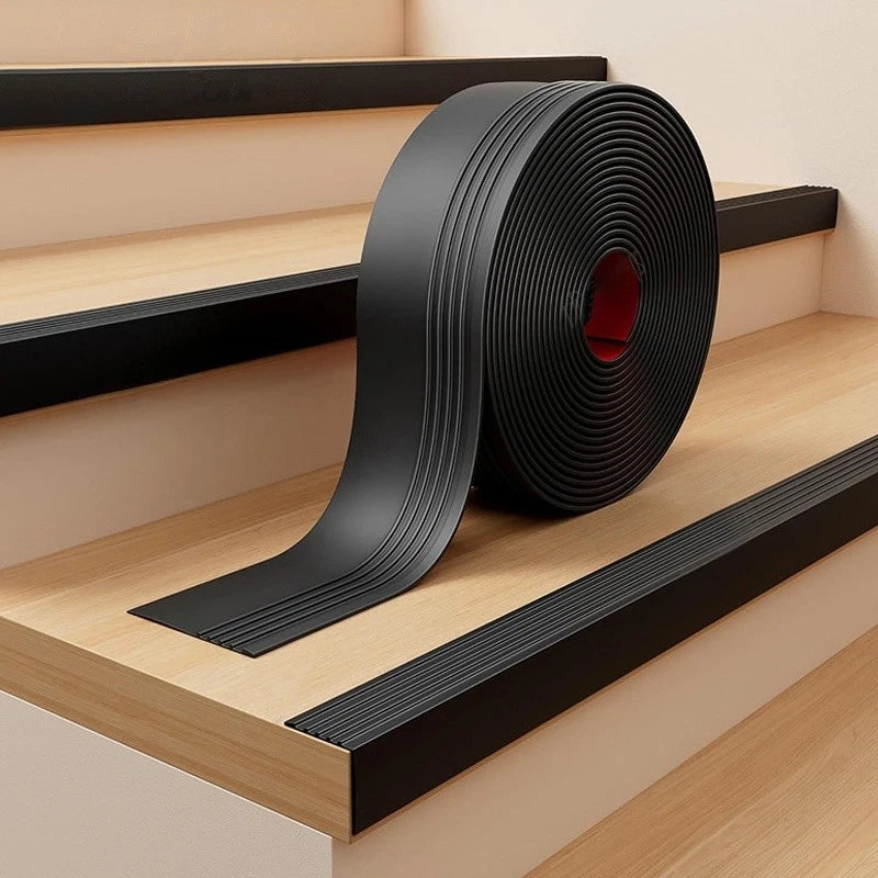 12m Self Adhesive Stair Nosing Rubber PVC Non-Slip Step Edge Trim Bullnose Strip