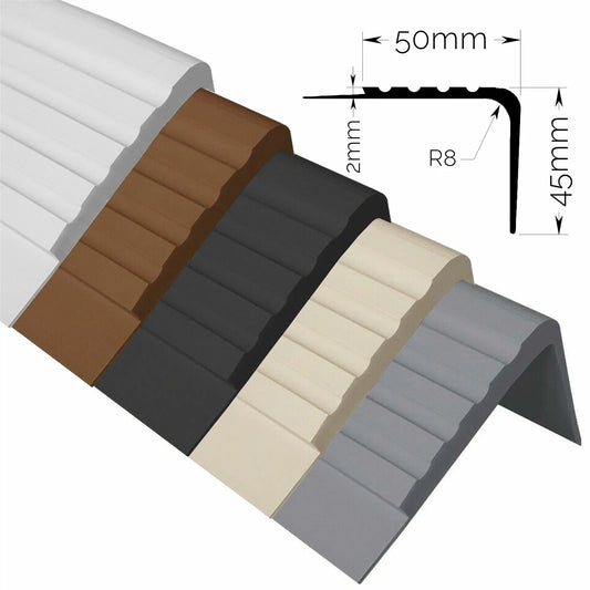 Stair Anti Non Slip Nosing Rubber Angle Step Edge Trim PVC