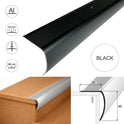 Aluminium Stair Nosing 35 × 45 mm Bullnose Edge Trim Anti Slip Step Edging 1M