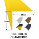 Heavy Duty GRP Stair Nosing 55mm x 55mm Anti Slip Yellow Hazard Free Shipping