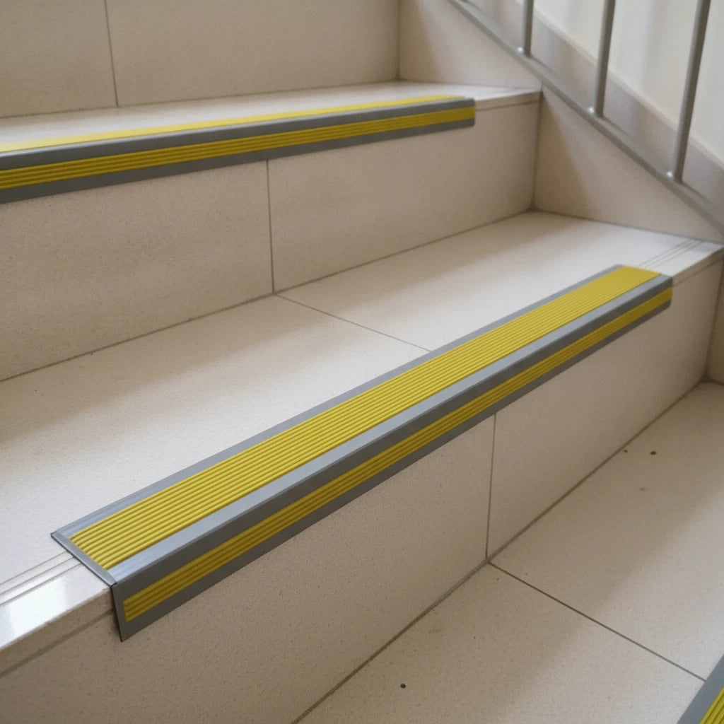 Self Adhesive Stair Edge Protector Anti Slip PVC Stair Nosing, for Tile Steps
