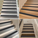 Stair Edge Trim,Vinyl Rubber Stair Nosing, Black Non-Slip Self Adhesive Stair E