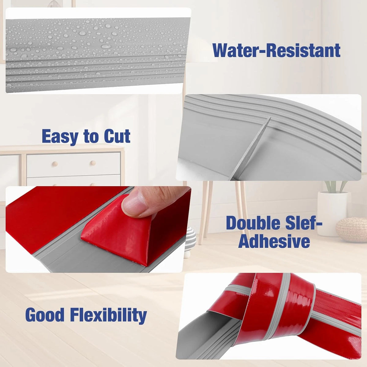 Stair anti Slip Nosing Vinyl Self-Adhesive Stair Treads Edge Trim 3 Meter Flexib