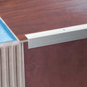 Stair Nosing Silver 30x30mm Anodised Aluminium Ribbed Non-Slip 1.0m Trim Screws